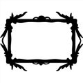 Ornate Black Vintage Frame Vector Illustration for Decorative Design Projects Royalty Free Stock Photo