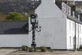 Ornate black and white clock on as street corner