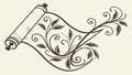 Ornate Blank Scroll with Floral Decorative Elements, Vintage Design, vector design Generative AI Royalty Free Stock Photo