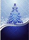 Ornate blue Christmas tree