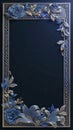 Blue Floral Frame with Copy Space Royalty Free Stock Photo