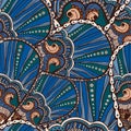 Ornate blue flower seamless pattern Royalty Free Stock Photo