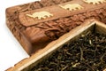 Ornate box with Darjeeling Tea Royalty Free Stock Photo