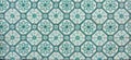 Ornate brightly colored portugese tile texture in green and white