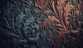 Ornate brocade design on dark silk exudes modern elegance generated by AI