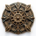 Ornate Bronze Brass Plaque With Nautical Surrealism And Symmetry