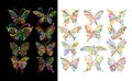 Ornate butterfly collection for your design