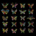 Ornate butterfly collection for your design