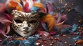 Ornate carnival mask with elaborate floral patterns.