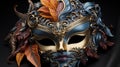 Ornate carnival mask with elaborate floral patterns.