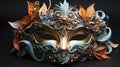 Ornate carnival mask with elaborate floral patterns.