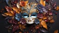 Ornate carnival mask with elaborate floral patterns.