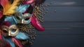 Ornate carnival mask with elaborate floral patterns.