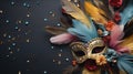 Ornate carnival mask with elaborate floral patterns.