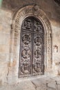 Ornate carved door in Braga, Portug