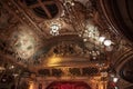 Ornate ceiling at Blackpool's Tower Ballroom. Royalty Free Stock Photo