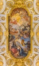 Ornate ceiling of the Church of San Luigi dei Francesi in Rome Royalty Free Stock Photo