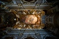 Ornate ceiling with frescoes inside Santa Maria della Vittoria church, Rome, Italy Royalty Free Stock Photo