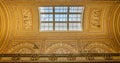 Ornate ceiling of the 1812 Military Gallery at the State Hermitage Museum in St Petersburg, Russia,