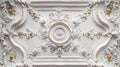 Ornate ceiling rosette detail. Baroque architectural design
