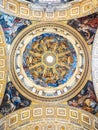 The ornate ceiling of St. Peter\'s Basilica Royalty Free Stock Photo