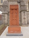 Ornate celtic cross carved in stone, Dublin