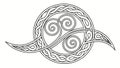 Ornate Celtic Swirl Knotwork Element, vector design Generative AI Royalty Free Stock Photo