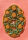 Ornate ceramic decoration on a wall of the Forbidden City, Beijing Royalty Free Stock Photo