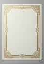 An ornate certificate template featuring an intricate gold border on an off-white Royalty Free Stock Photo