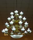 Ornate chandelier luster theater interior detail