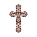 Ornate christian cross on white Royalty Free Stock Photo