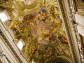 Ornate church ceiling in Rome Italy Royalty Free Stock Photo