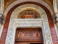 Ornate Church Entrance, 1695 Sinaia Eastern Orthodox Monastery, Romania. Royalty Free Stock Photo