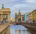 Ornate church of the Savior on Spilled Blood or Cathedral of Resurrection of Christ in Saint Petersburg, Russia Royalty Free Stock Photo