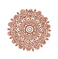 Ornate circle, mandala - indian henna tattoo. Mehendi ethnic vector Royalty Free Stock Photo