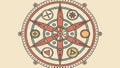 Ornate Circular Mandala Compass Vector Design Element, vector design Generative AI Royalty Free Stock Photo