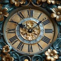 Ornate clock face close-up Royalty Free Stock Photo