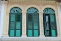 Cream and Jade colonial windows and shutters purvis street , Singapore