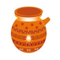 Ornate colorful Diwali earthenware pot