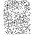Ornate coloring page with hearts and spiral curls, Anti stress coloring for Valentine`s day Royalty Free Stock Photo