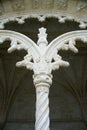 Ornate column on monastery in Portugal. Royalty Free Stock Photo