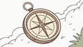 Ornate Compass and Map Background for Travel and Exploration, vector design Generative AI Royalty Free Stock Photo