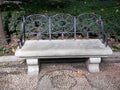 Ornate concrete park bench Royalty Free Stock Photo