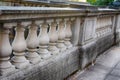 Ornate concrete stone pillar walkway wall