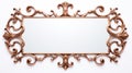 Ornate Copper Frame Mirror Isolated On White Background Royalty Free Stock Photo