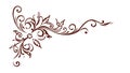 Ornate Corner Floral Scrollwork Decorative Element, vector design Generative AI Royalty Free Stock Photo