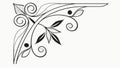 Ornate corner scroll with leafy details, elegant architectural accent. vector design Generative AI Royalty Free Stock Photo
