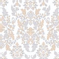 Ornate damask background. Vector vintage wallpaper.