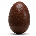 Ornate Dark Chocolate Easter Egg with Swirl Pattern Royalty Free Stock Photo