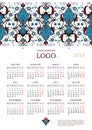 Ornate decorated calendar for 2018.